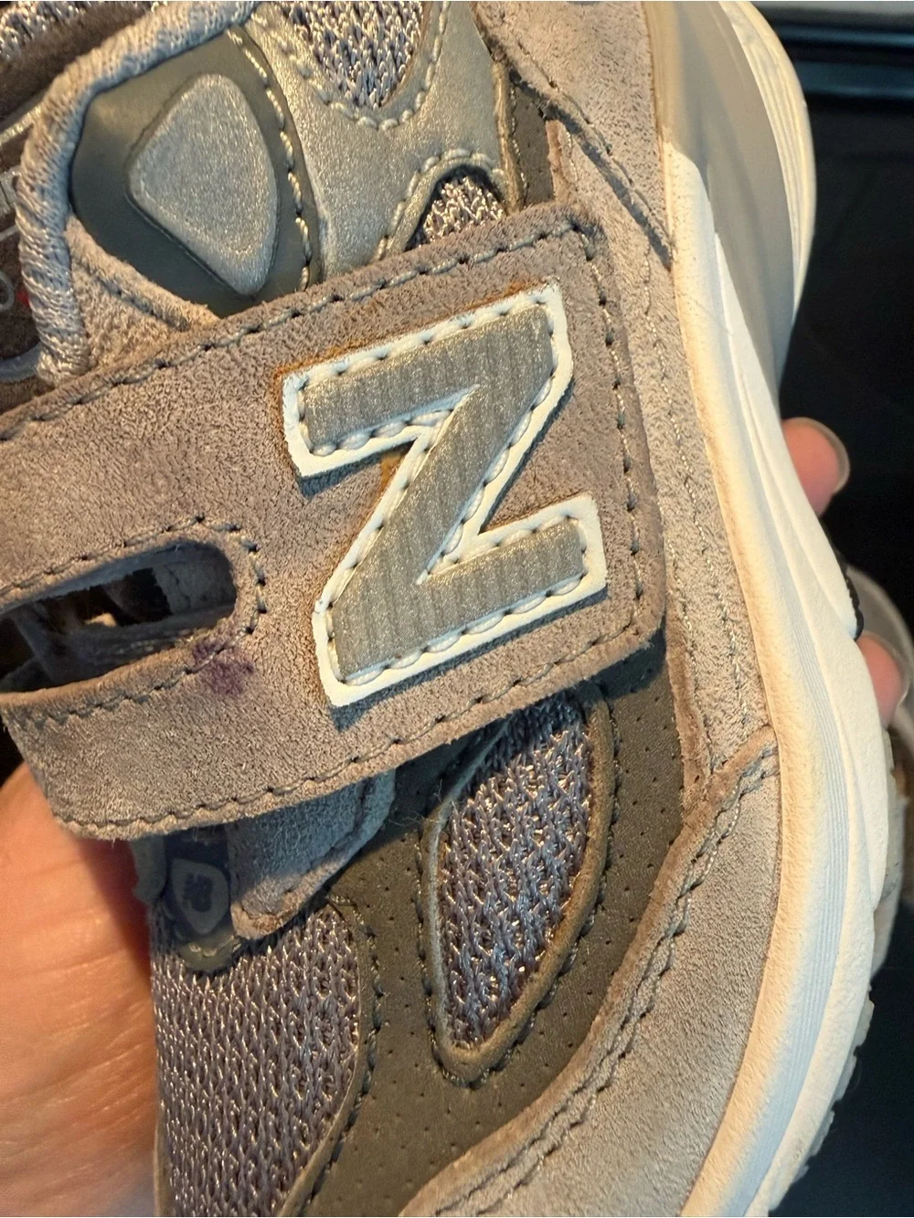 New Balance Kids Gray Velcro Athletic Sneakers